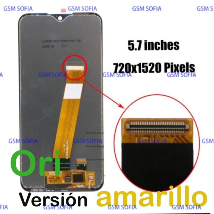 Pantalla Completa Original Sin Marco Para Samsung Galaxy A01 / A015 2020 version amarillo