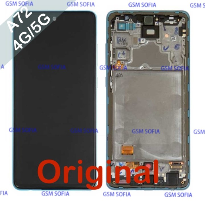 Pantalla Completa Original Con Marco Samsung Galaxy A72 4G A725 / A72 5G A726 -Azul