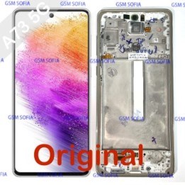 Pantalla completa original con marco para Samsung Galaxy A73 5G / A736 - Plata