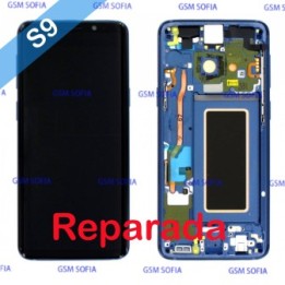 Pantalla Completa Original Reparada con marco Para Samsung Galaxy S9 / G960F - Azul