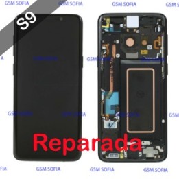 Pantalla Completa Original Reparada con marco Para Samsung Galaxy S9 / G960F - Negro
