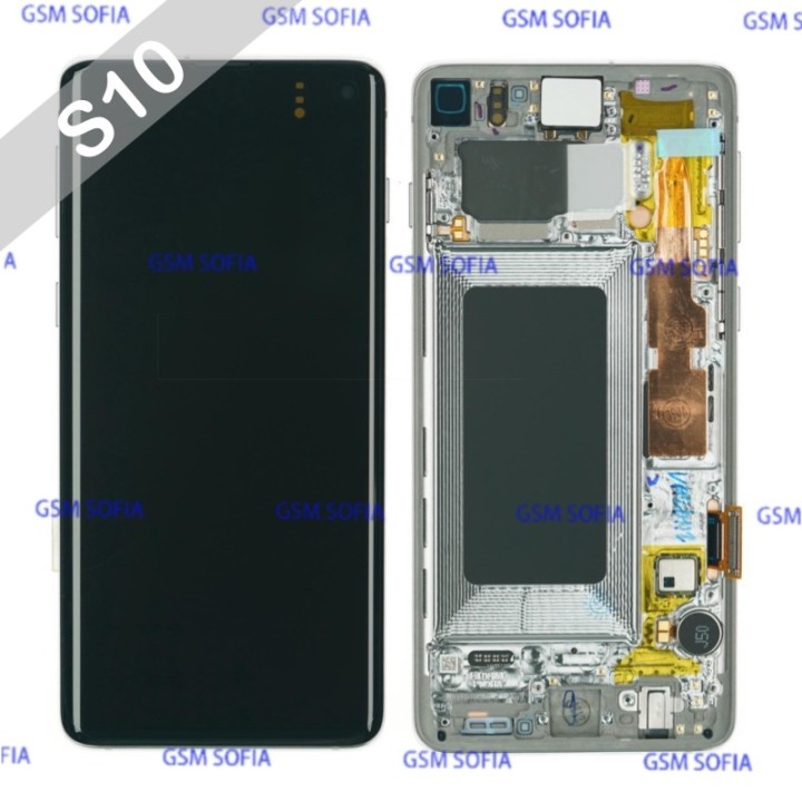 Pantalla Completa Con Marco Original Para Samsung Galaxy S10 / G973 - Plata