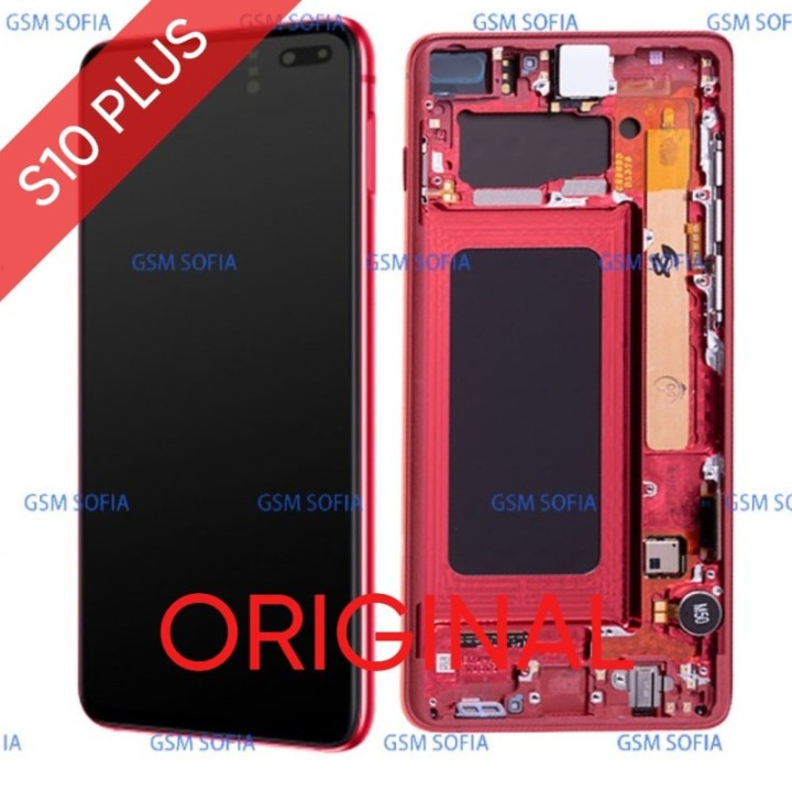 Pantalla Completa Con Marco Original Para Samsung Galaxy S10 Plus - Rojo