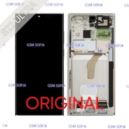 Pantalla Completa Original Con Marco Para Samsung Galaxy S22 Ultra 5G / S908 - Blanca