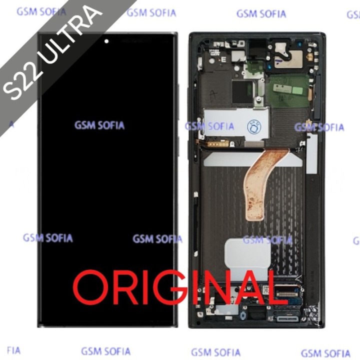 Pantalla Completa Original Con Marco Para Samsung Galaxy S22 Ultra 5G / S908 - Negro