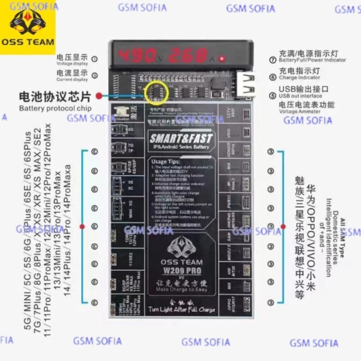 PLACA DE ACTIVACION DE BATERIA W209 PRO 2 EN 1