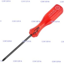 DESTORNILLADOR CON PUNTA 360  (Y)  CON MANGO PLASTICO ROJO