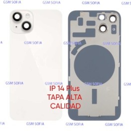 TAPA TRASERA ALTA CALIDAD CON SOPORTE Y LENTE DE CAMARA PARA IPHONE 14 Plus - BLANCO