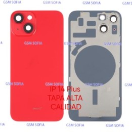 TAPA TRASERA ALTA CALIDAD CON SOPORTE Y LENTE DE CAMARA PARA IPHONE 14 Plus - ROJA