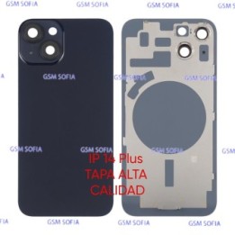 TAPA TRASERA ALTA CALIDAD CON SOPORTE Y LENTE DE CAMARA PARA IPHONE 14 Plus - NEGRO