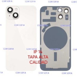 TAPA TRASERA ALTA CALIDAD CON SOPORTE Y LENTE DE CAMARA PARA IPHONE 14 - BLANCO