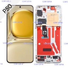 Pantalla Completa original con marco para Huawei P50  - Plata