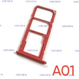 Bandeja Sim+Micro SD Para Samsung Galaxy A01 / A015 - Rojo