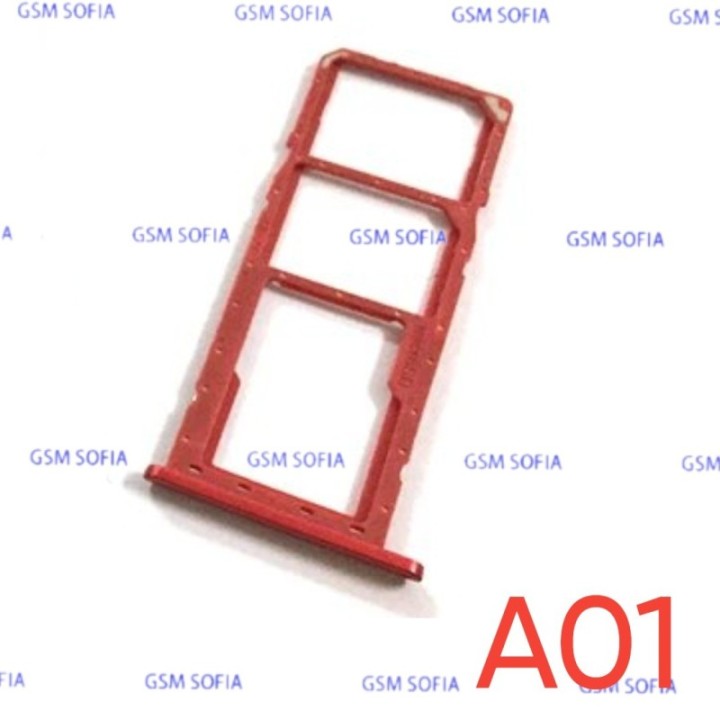 Bandeja Sim+Micro SD Para Samsung Galaxy A01 / A015 - Rojo