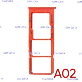 Bandeja Sim+Micro SD Para Samsung Galaxy A02 / A022 - Rojo