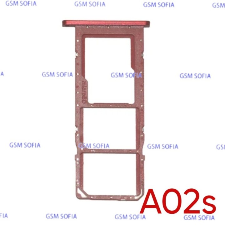 Bandeja Sim+Micro SD Para Samsung Galaxy A02s / A025G - Rojo