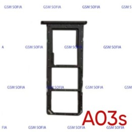 Bandeja Sim + Micro SD  para Samsung Galaxy A03s / A037G A037F - Negro