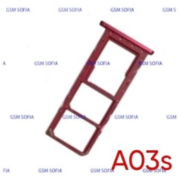 Bandeja Sim + Micro SD para Samsung Galaxy A03s / A037G A037F - Rojo