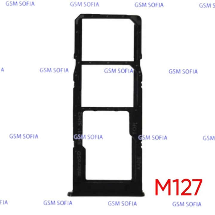 Bandeja Sim+Micro SD  para Samsung Galaxy M12 / M127 - Negro