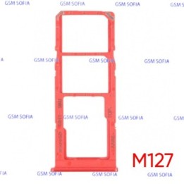 Bandeja Sim+Micro SD  para Samsung Galaxy M12 / M127 - Rojo