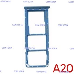 Bandeja Sim+Micro SD Para Samsung Galaxy A20 / A205 - Azul