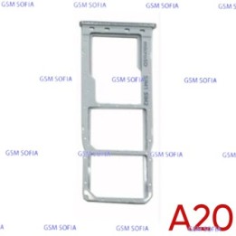 Bandeja Sim+Micro SD Para Samsung Galaxy A20 / A205 - Blanco