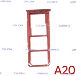 Bandeja Sim+Micro SD Para Samsung Galaxy A20 / A205 - Rojo