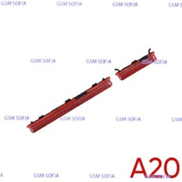Botón lateral power + volumen para Samsung Galaxy A20 / A205  - Rojo