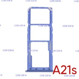 Bandeja Sim+Micro SD Para Samsung Galaxy A21s / A217 - Azul
