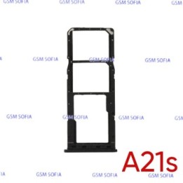 Bandeja Sim+Micro SD Para Samsung Galaxy A21s / A217 - Negro