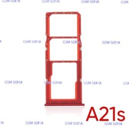 Bandeja Sim+Micro SD Para Samsung Galaxy A21s / A217 - Rojo