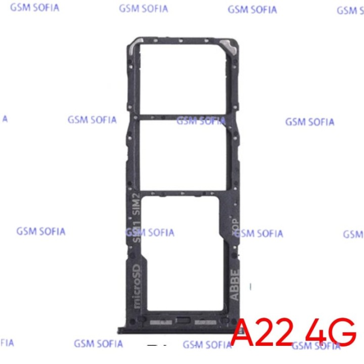 Bandeja Sim+Micro SD  para Samsung Galaxy A22 4G / A225G - Negro