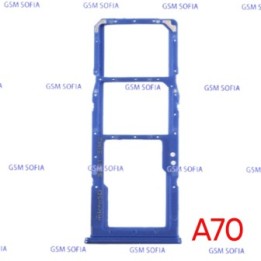 Bandeja Sim+Micro SD  para Samsung Galaxy A70 / A705   - Azul