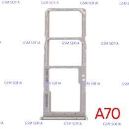 Bandeja Sim+Micro SD  para Samsung Galaxy A70 / A705   - Plata