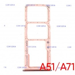 Bandeja Sim+Micro SD para Samsung Galaxy A51 A515G / A71 A715G - Rosa