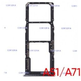 Bandeja Sim+Micro SD para Samsung Galaxy A51 A515G / A71 A715G - Negro