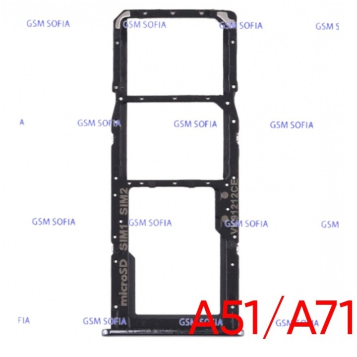 Bandeja Sim+Micro SD para Samsung Galaxy A51 A515G / A71 A715G - Negro