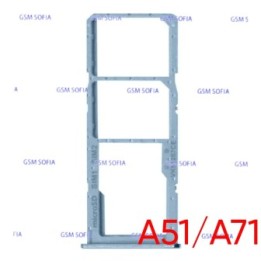 Bandeja Sim+Micro SD para Samsung Galaxy A51 A515G / A71 A715G - Azul