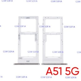 Bandeja Sim+Micro SD para Samsung Galaxy A51 5G/ A516G - Blanco