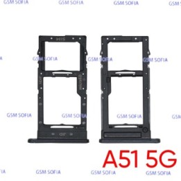 Bandeja Sim+Micro SD para Samsung Galaxy A51 5G/ A516G - Negro