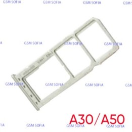 Bandeja Sim+Micro SD para Samsung Galaxy A30 A305F / A50 A505F - Plata