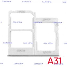 Bandeja Sim+Micro SD para Samsung Galaxy A31 / A315F  - Blanco
