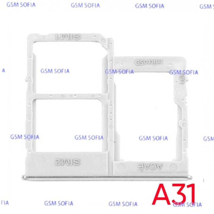 Bandeja Sim+Micro SD para Samsung Galaxy A31 / A315F  - Blanco