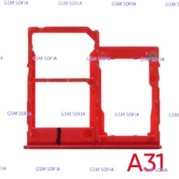 Bandeja Sim+Micro SD para Samsung Galaxy A31 / A315F - Rojo