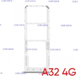 Bandeja Sim+Micro SD para Samsung Galaxy A32 4G / A325G   - Plata