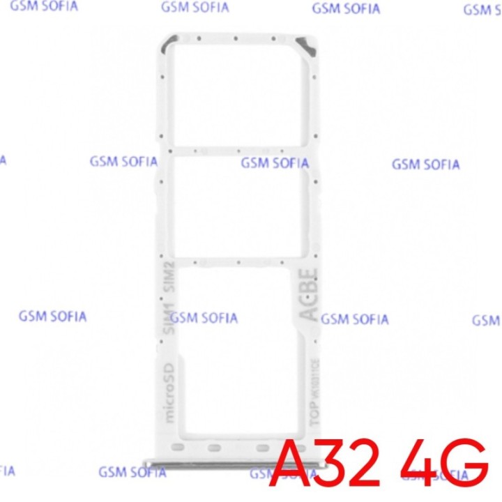 Bandeja Sim+Micro SD para Samsung Galaxy A32 4G / A325G   - Plata