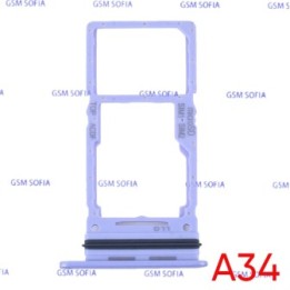 Bandeja Sim+Micro SD para Samsung Galaxy A34 5G / A345F  - Morado