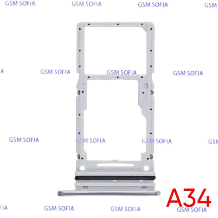 Bandeja Sim+Micro SD para Samsung Galaxy A34 5G / A345F   - Plata
