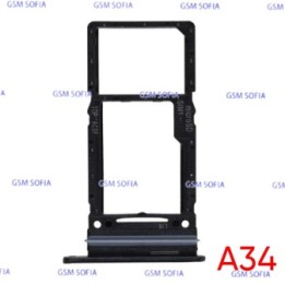 Bandeja Sim+Micro SD para Samsung Galaxy A34 5G / A345F   - Negro