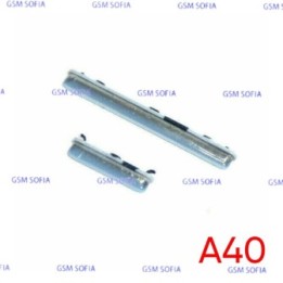 Botón lateral power + volumen  para Samsung Galaxy A40 / A405F   - Plata